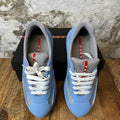 Prada Americas Cup Royal Blue Patent Black Sneaker Sz 7
