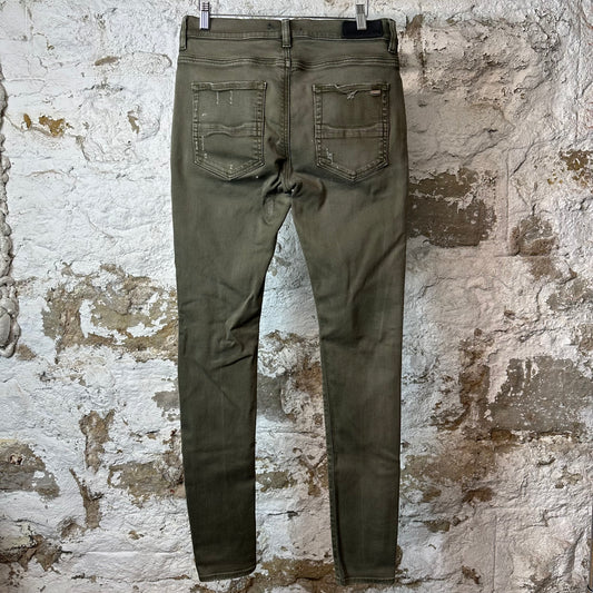 Amiri MX1 Orange Paisley Green Denim Jeans Sz 32