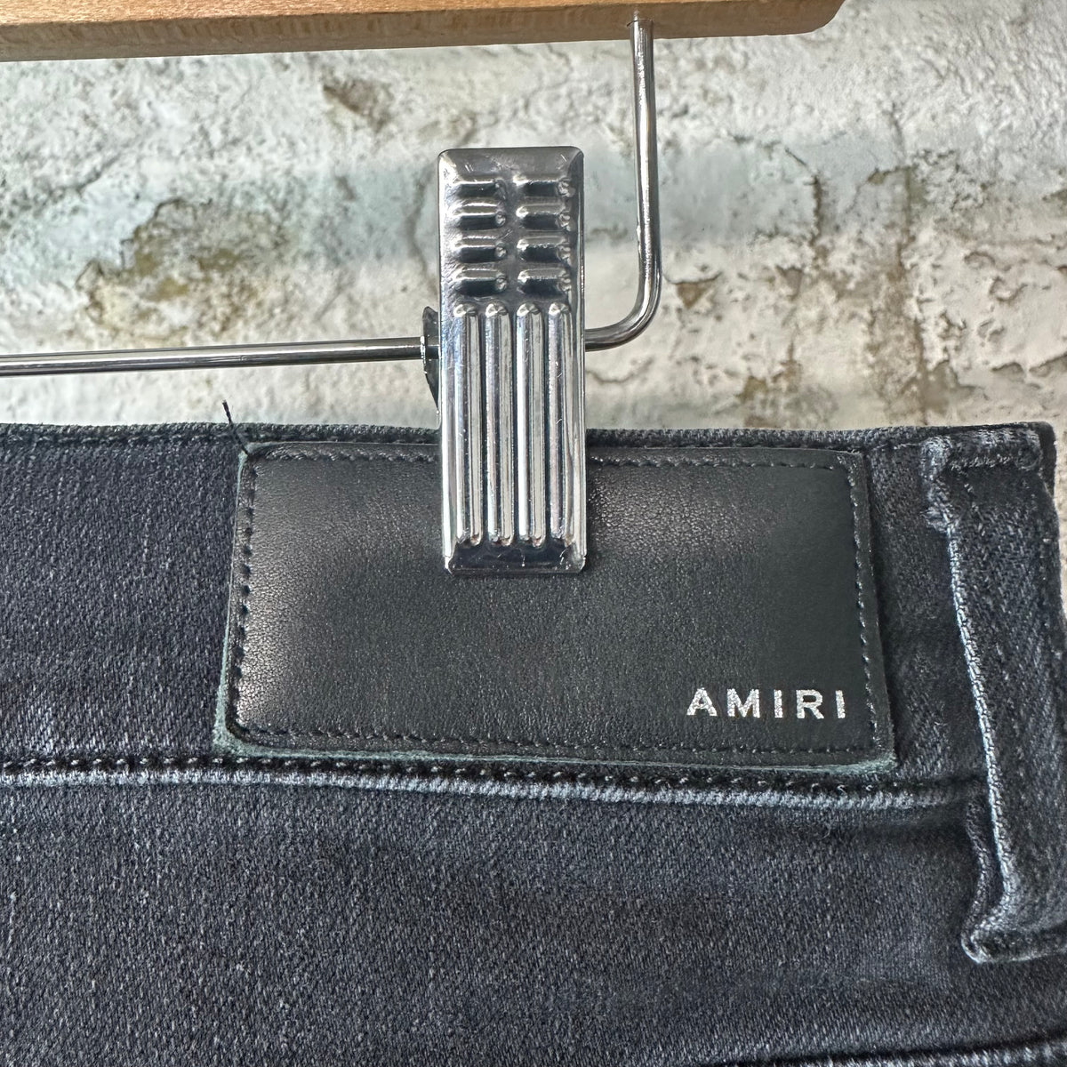 Amiri MX1 Cream Suede Black Denim Jeans Sz 31