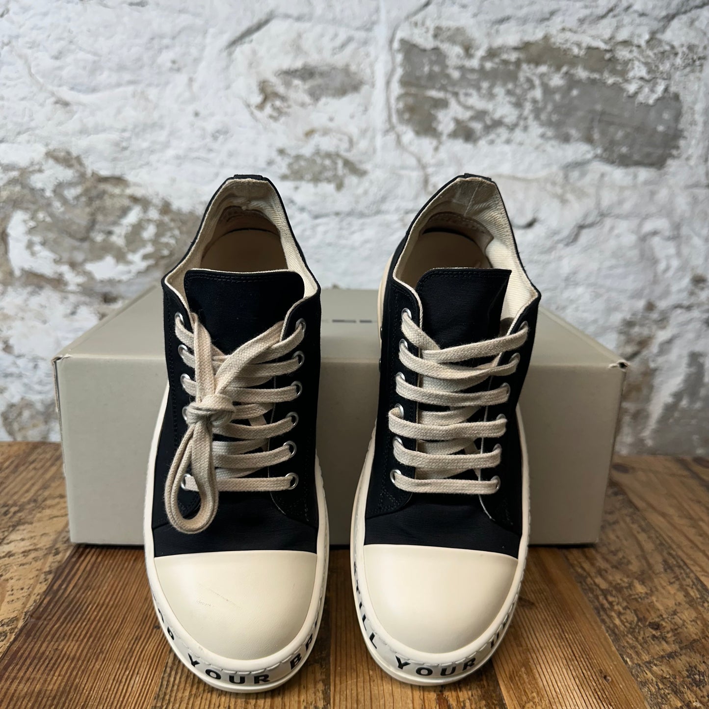 Rick Owens Black Leather Milk Sneaker Sz 5.5 (37.5)