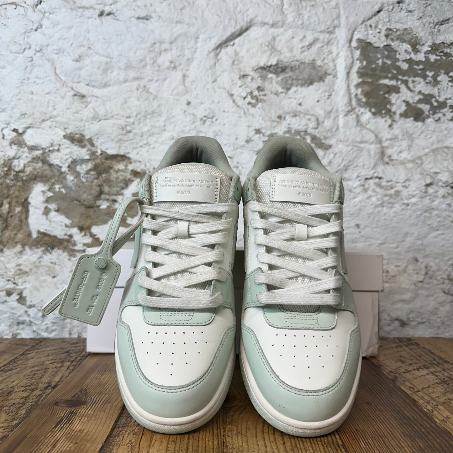 Off White Out of Office Mint Green White Sneaker Sz 10 (43)