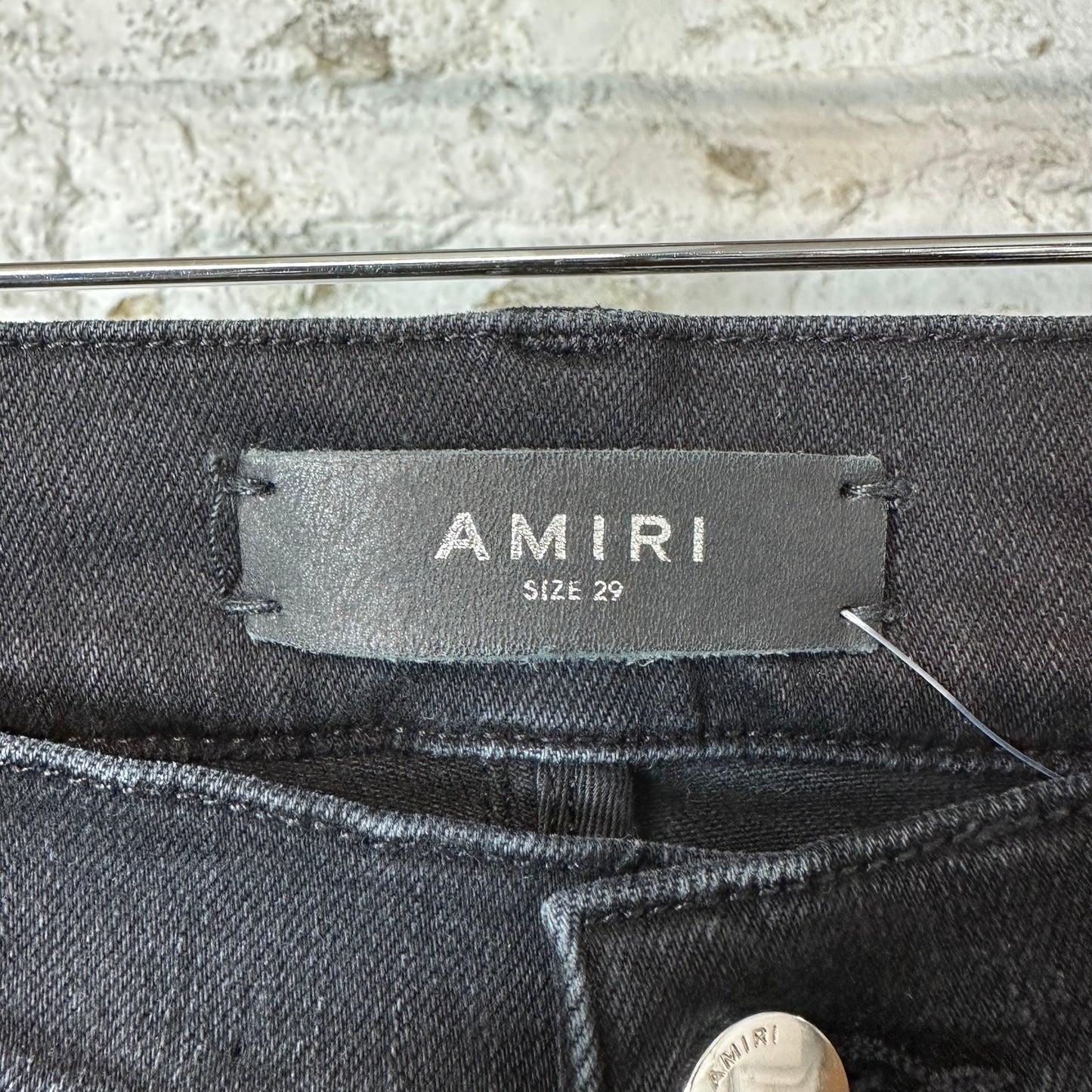 Amiri Red White Bones Black Denim Jeans Sz 29