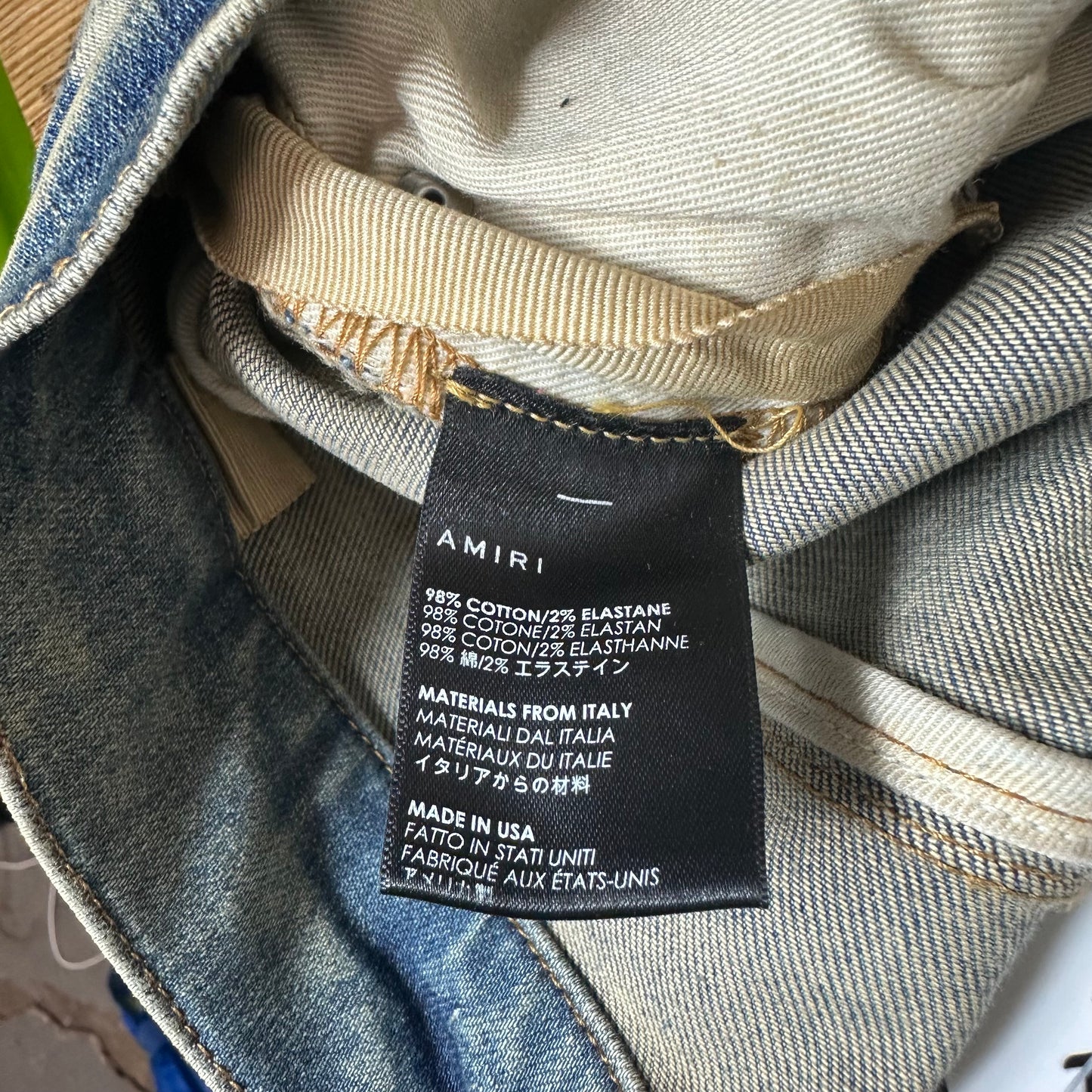Amiri MX1 Blue Paisley Acid Wash Blue Denim Jeans Sz 34
