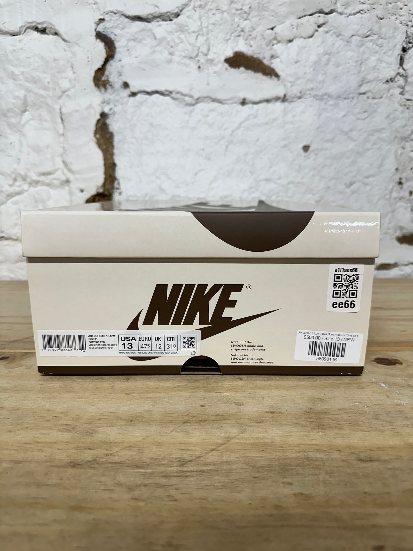 Air Jordan 1 Low Travis Scott Medium Olive Sz 13 DS