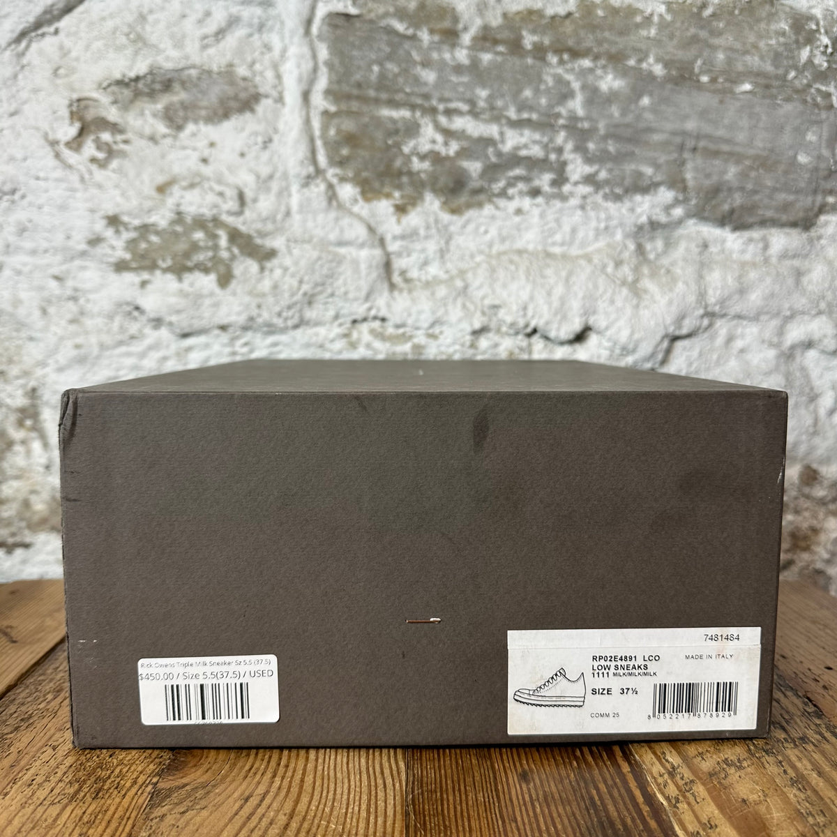 Rick Owens Triple Milk Sneaker Sz 5.5 (37.5)