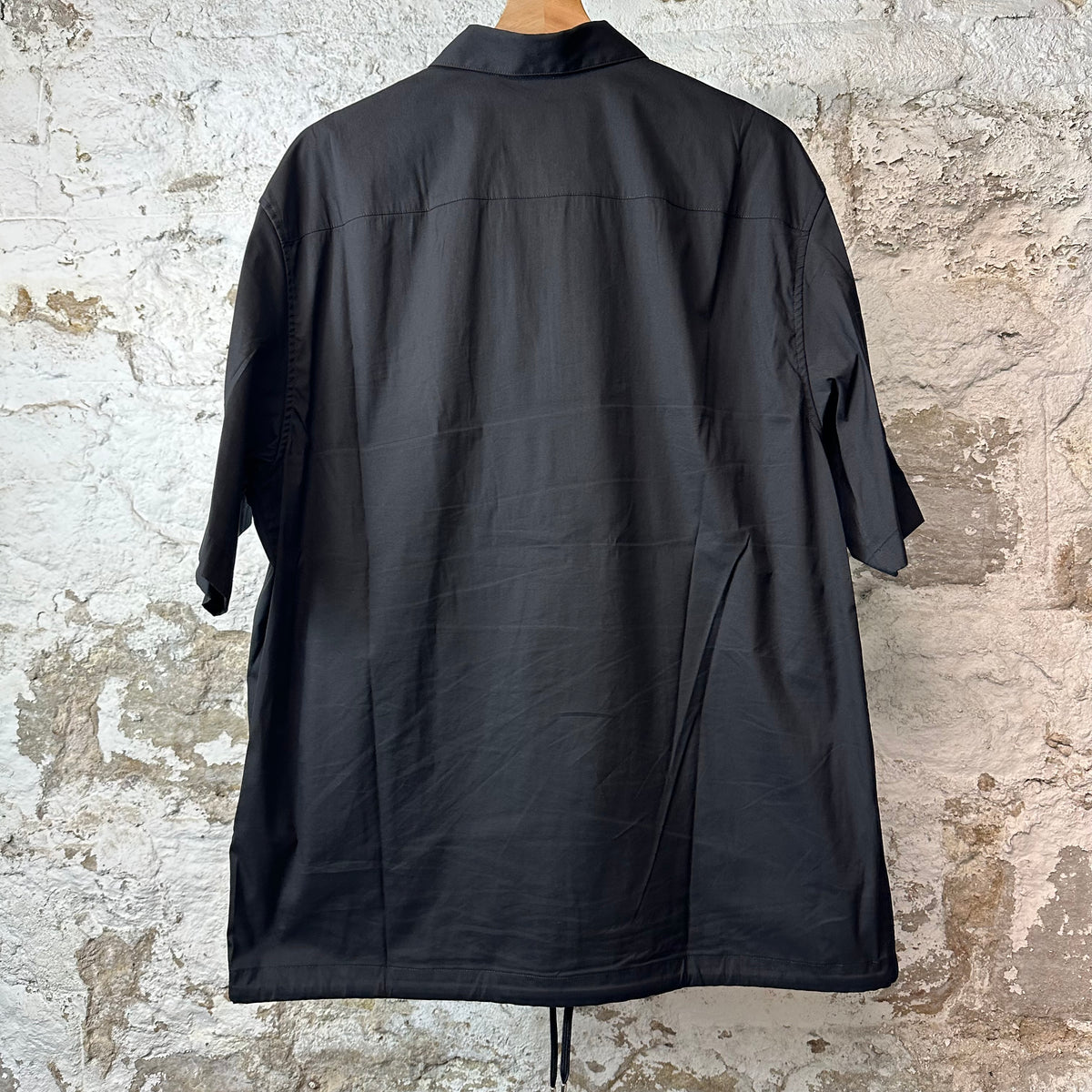 Prada Technical Black Half Zip Poplin Shirt Sz L