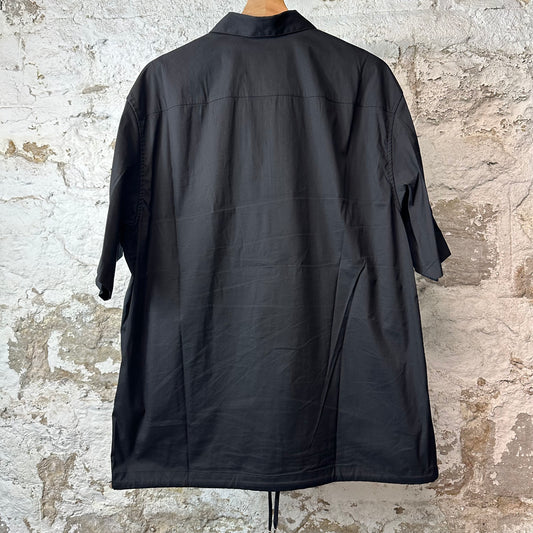 Prada Technical Black Half Zip Poplin Shirt Sz L