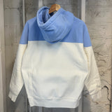 Supreme Split Spellout White Blue Hoodie Sz S