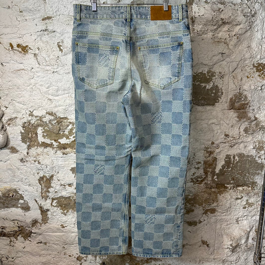 Louis Vuitton 3D Damier Denim Jeans Sz 34