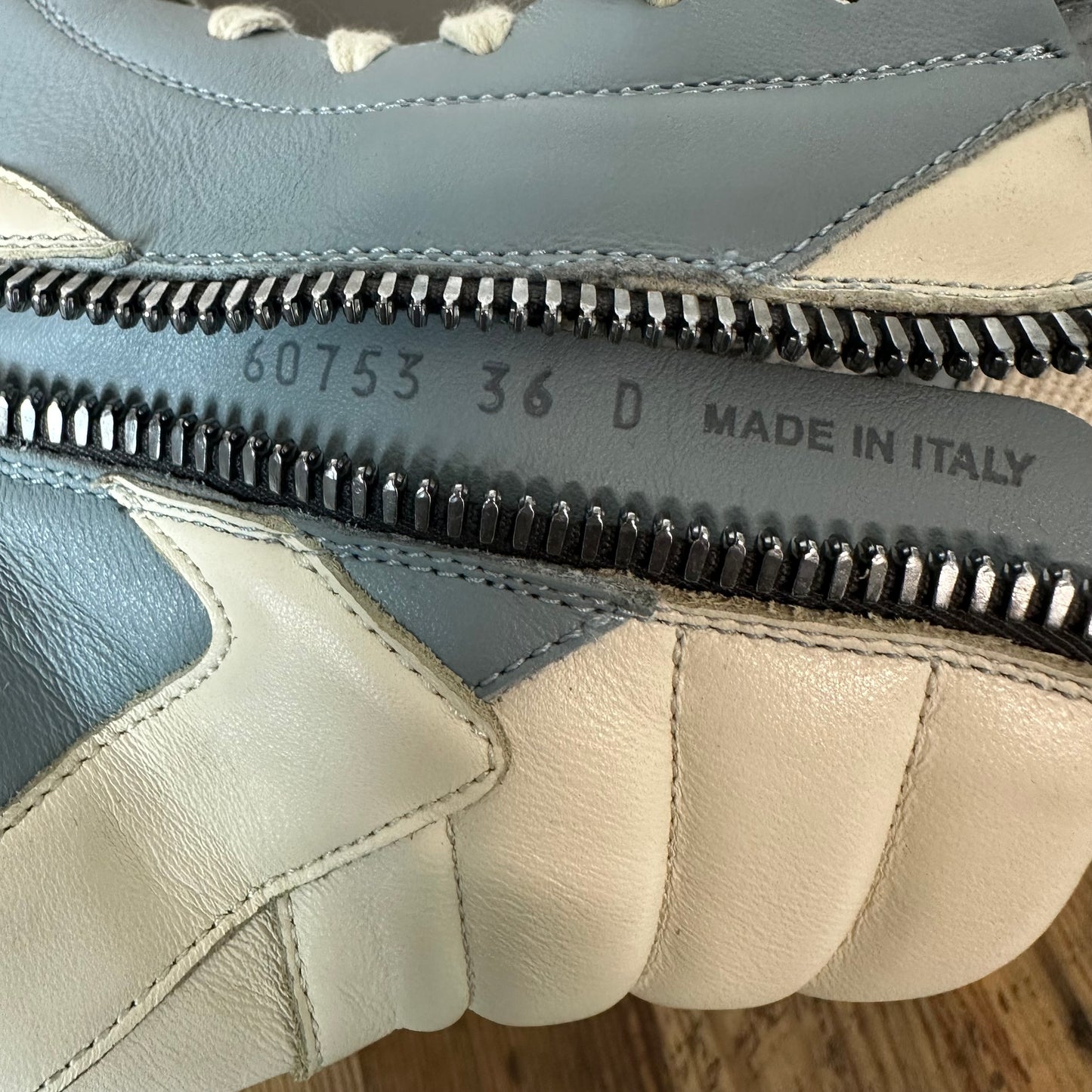 Rick Owens High Geobasket Pale Blue Milk Sneaker Sz 4.5 (36)