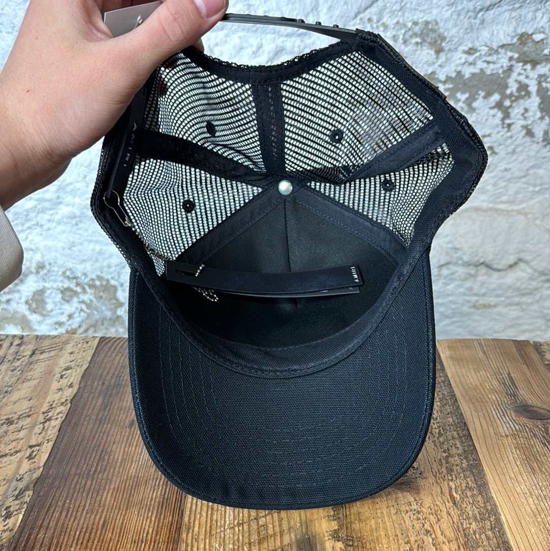 Amiri Yellow Spell Black Trucker Hat DS