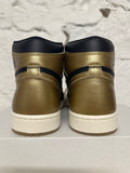 Air Jordan 1 High Black Metallic Gold Sz 10 DS