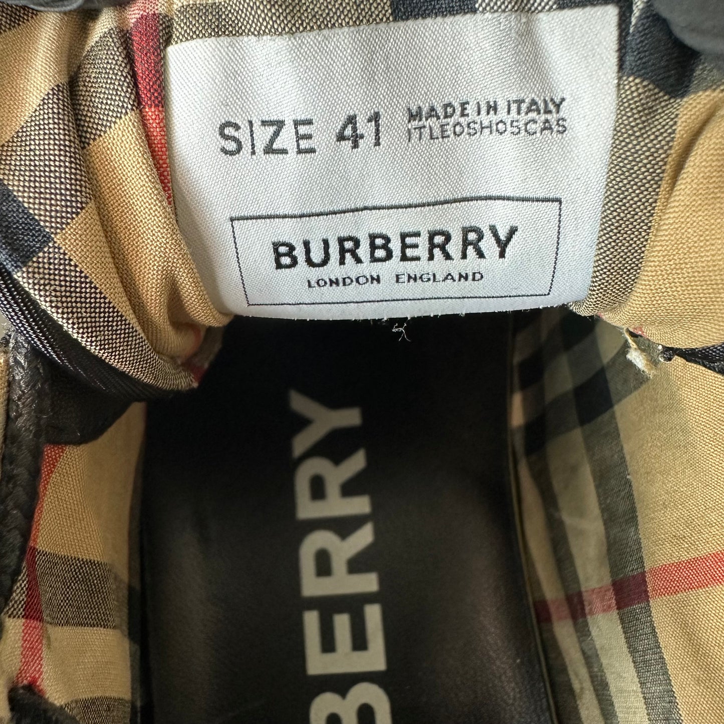 Burberry Arthur Plaid Triple Black Sneaker Sz 8 (41)