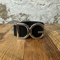 Dolce Gabbana SIlver DG Black Belt Sz (90/36) W/ Box