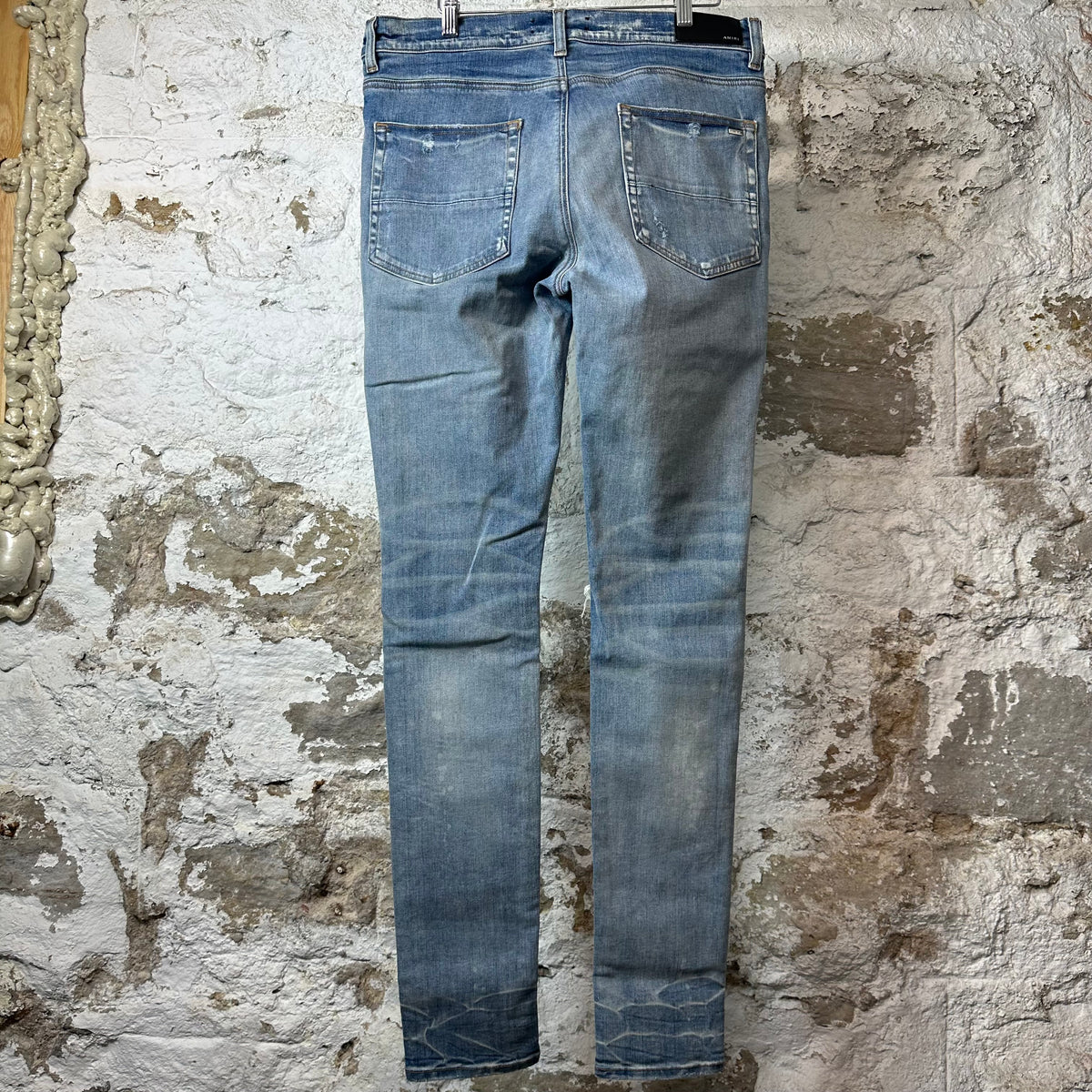 Amiri MX1 Indigo Paisley Blue Denim Jeans Sz 34