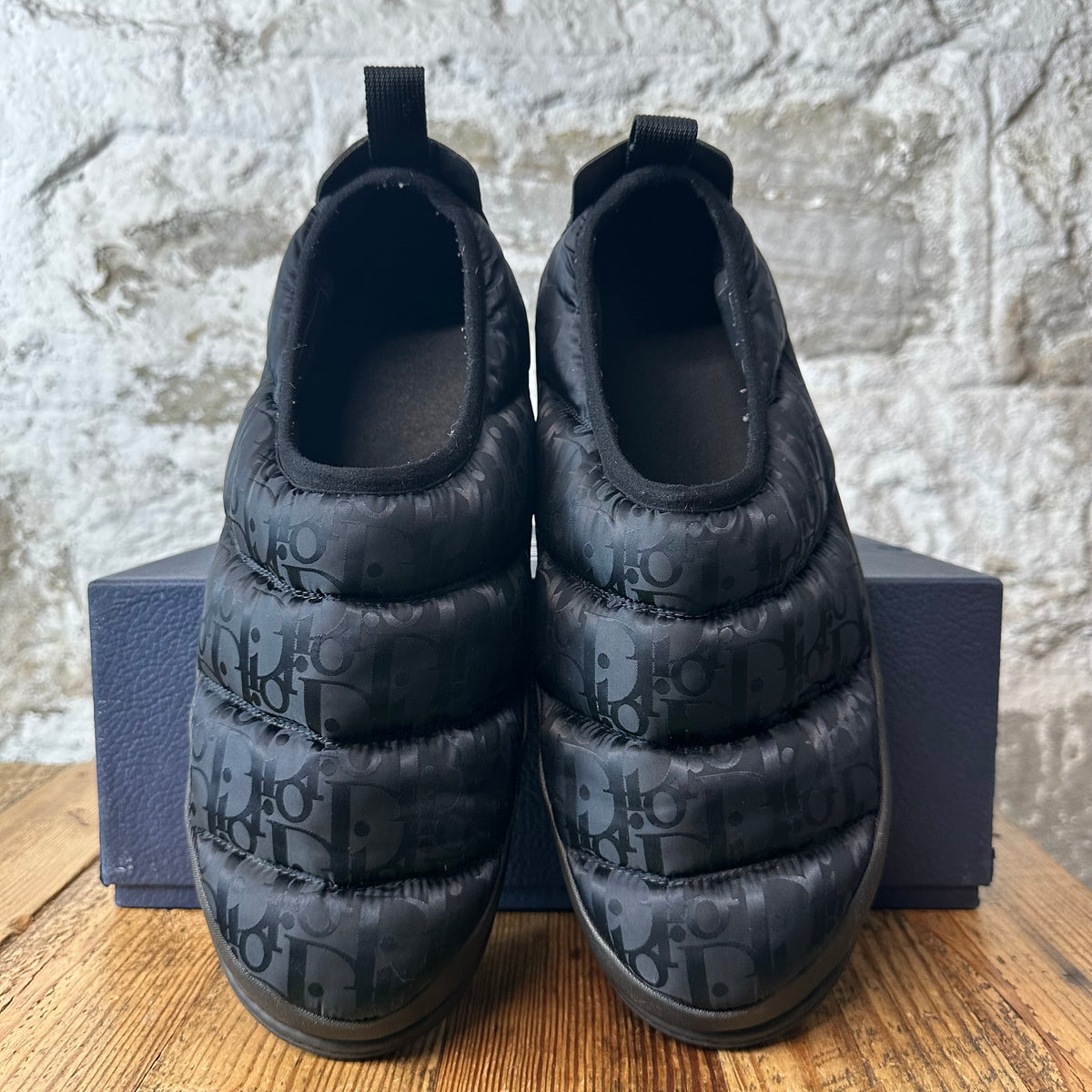 Dior Quilted Black Oblique Snow Slipper Sz 12 (45)