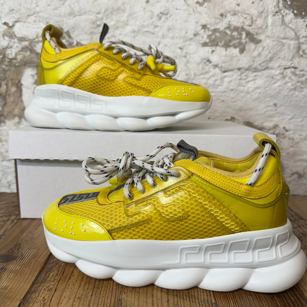 Versace Chain Reaction Yellow White Sneaker Sz 5 (37)