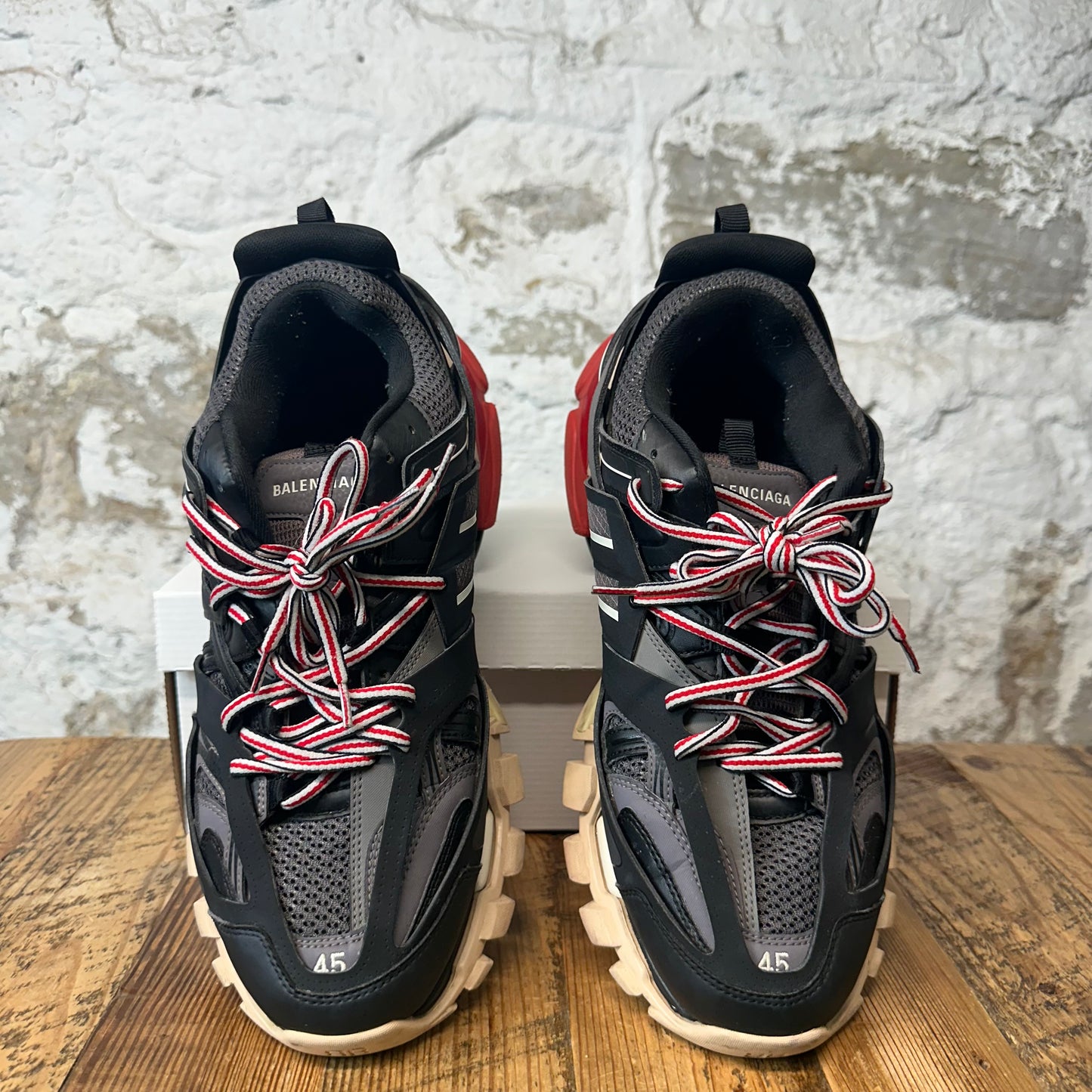 Balenciaga Track Runner Striped Lace Black Sneaker Sz 12 (45)