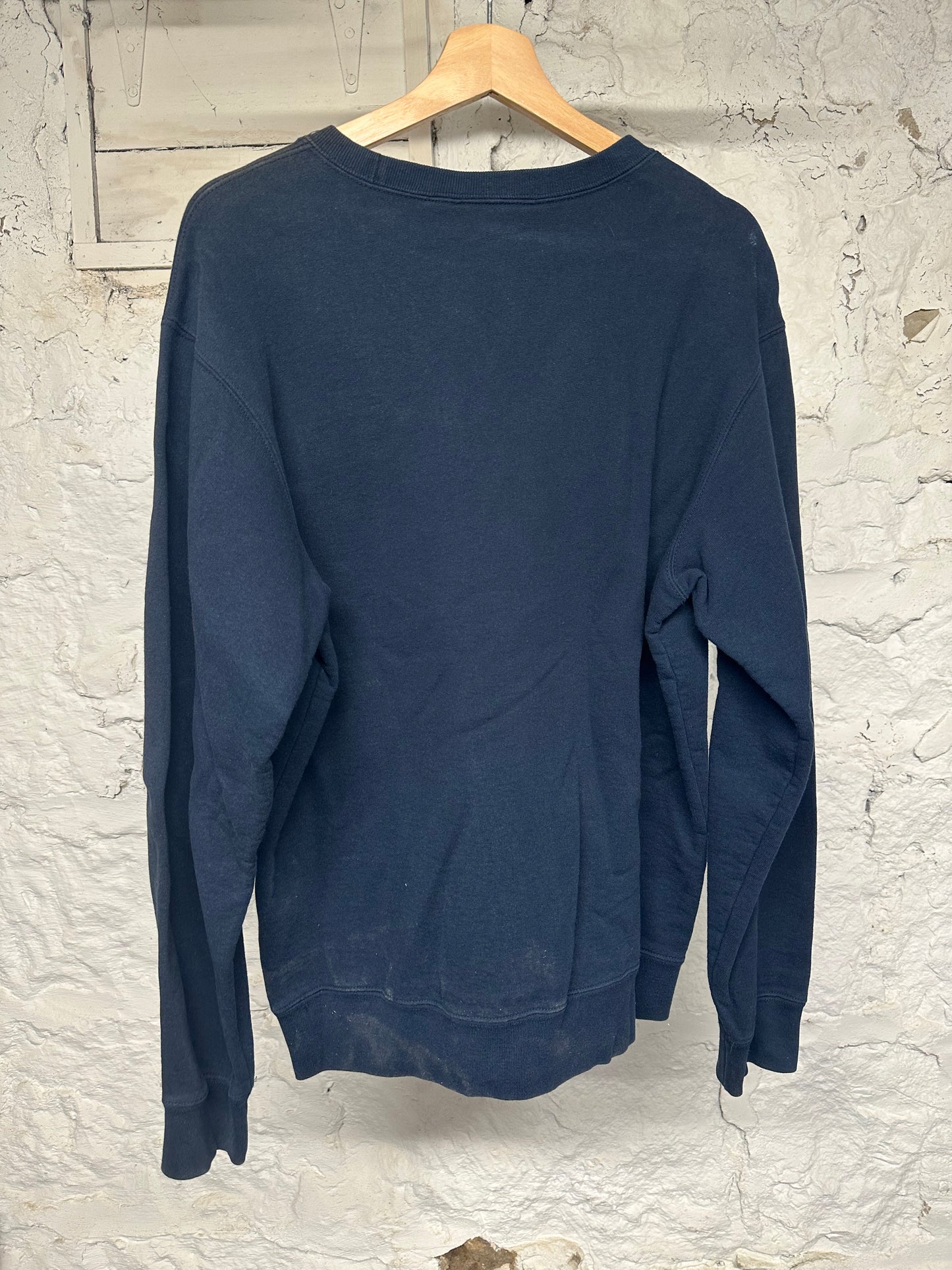 Supreme Small Embroidered Navy Crewneck Sz M