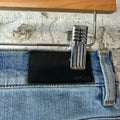 Amiri Black Paisley Star Blue Denim Jeans Sz 28