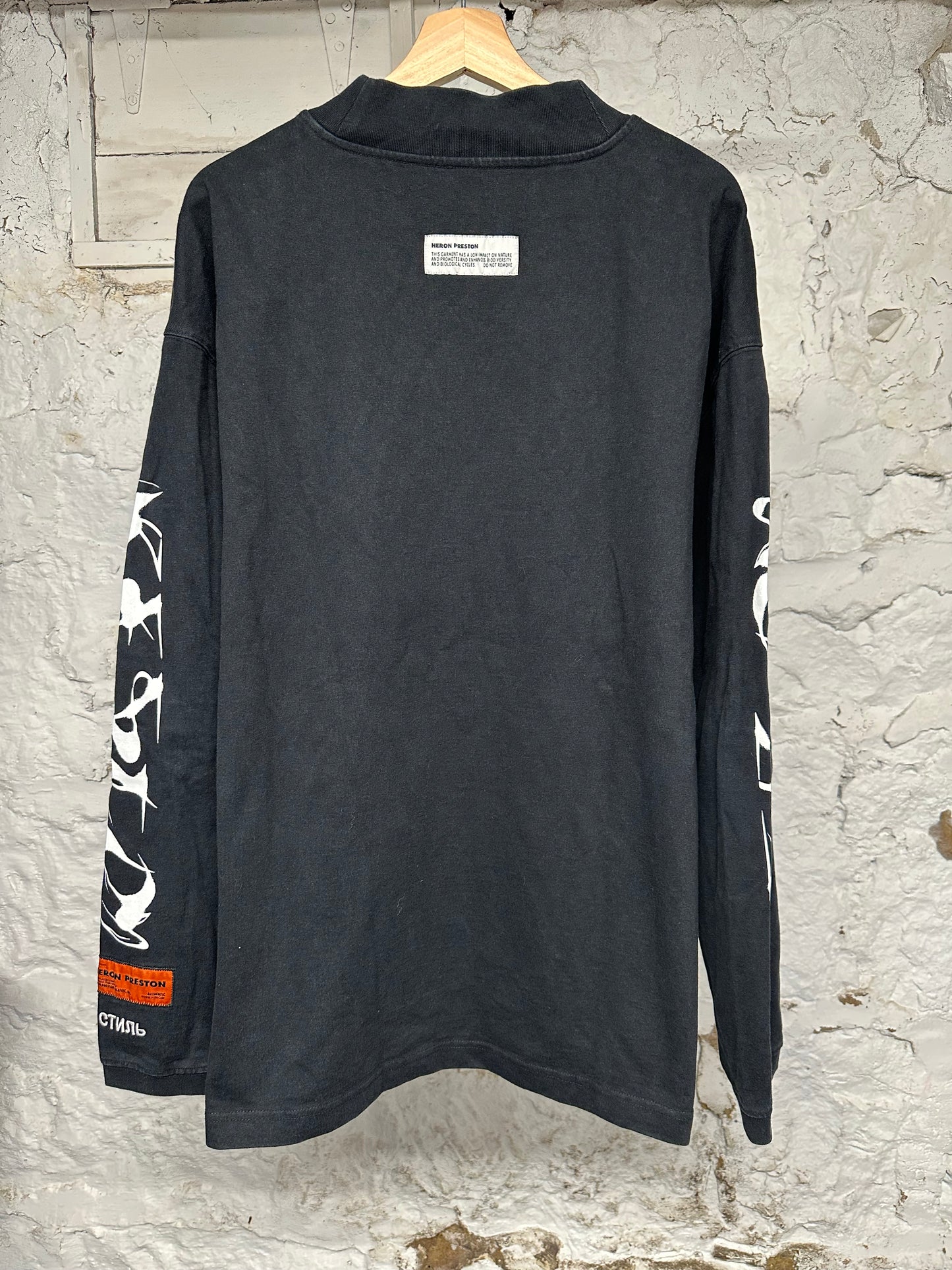 Heron Preston Black Mockneck T-Shirt L/S Sz XL