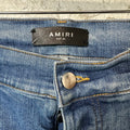 Amiri Plain Blue Honeycomb Denim Jeans Sz 36