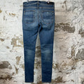 Amiri MX1 Orange Suede Dark Blue Denim Jeans Sz 33
