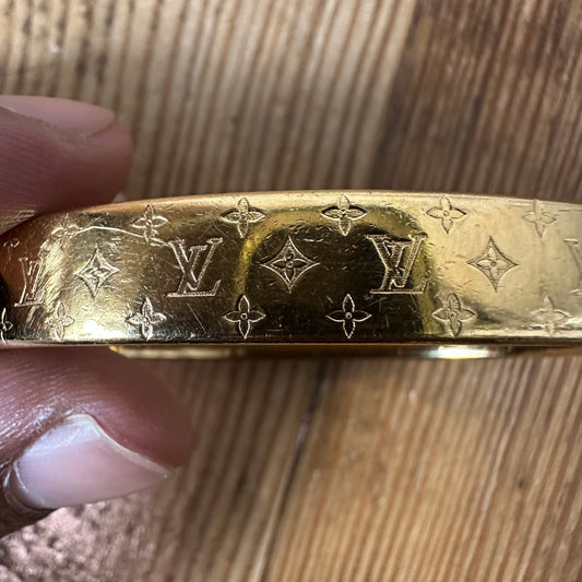 Louis Vuitton Gold Nanogram Cuff Bracelet