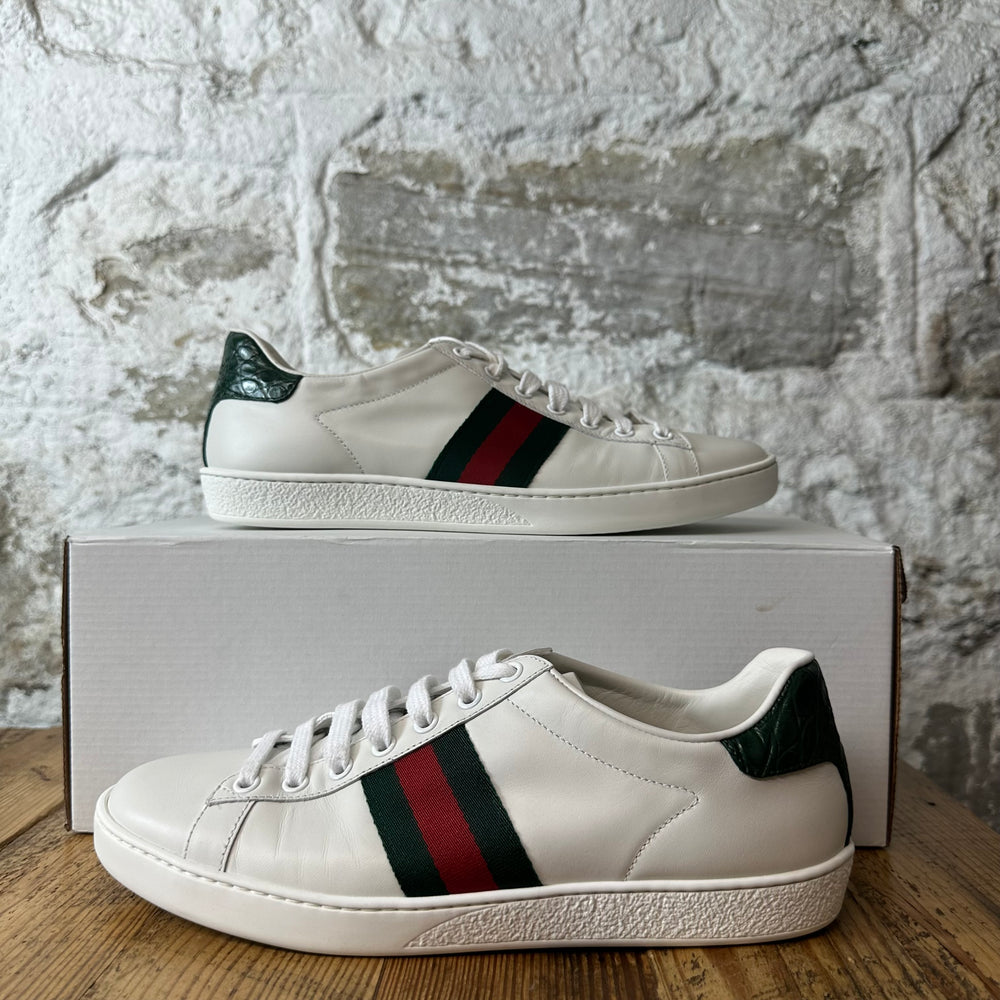Gucci Green Tab White Ace Sneaker Sz 6.5 (39)