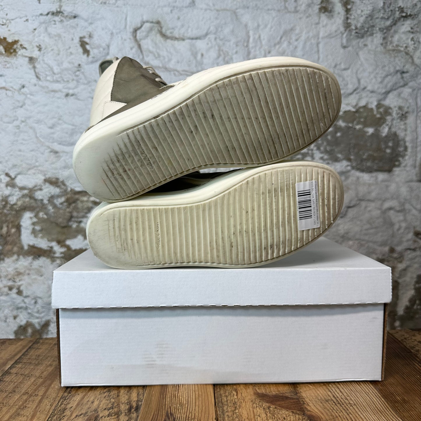 Rick Owens Geobasket Dust Milk Sneaker Sz 7 (40)