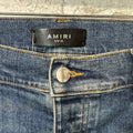 Amiri MX1 Green Plaid Flannel Dark Blue Denim Jeans Sz 36