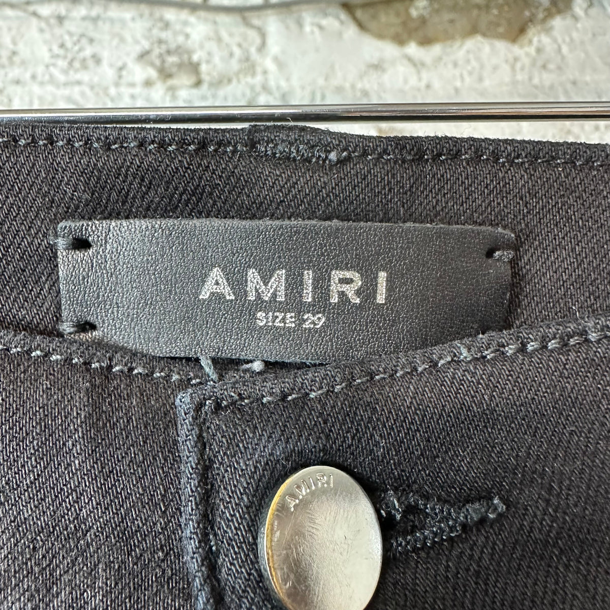Amiri Silver Bones Black Denim Jeans Sz 29