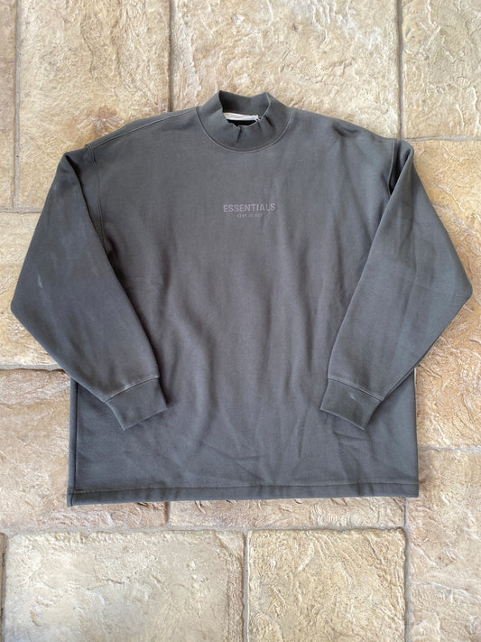 Fear of God Essentials Brown Mock Neck Sweater Sz S