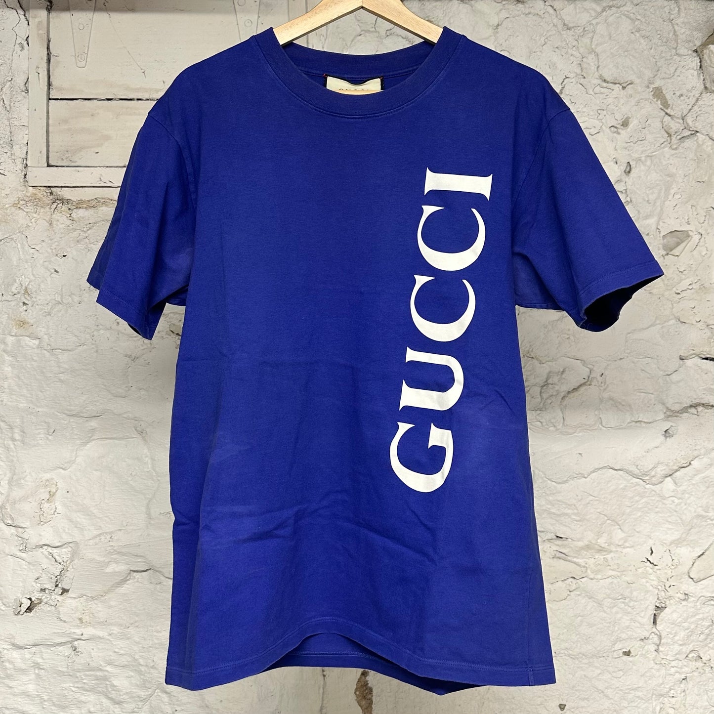 Gucci White Spell T-shirt Navy Blue Sz S