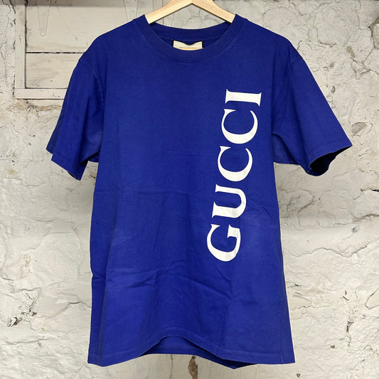 Gucci White Spell T-shirt Navy Blue Sz S