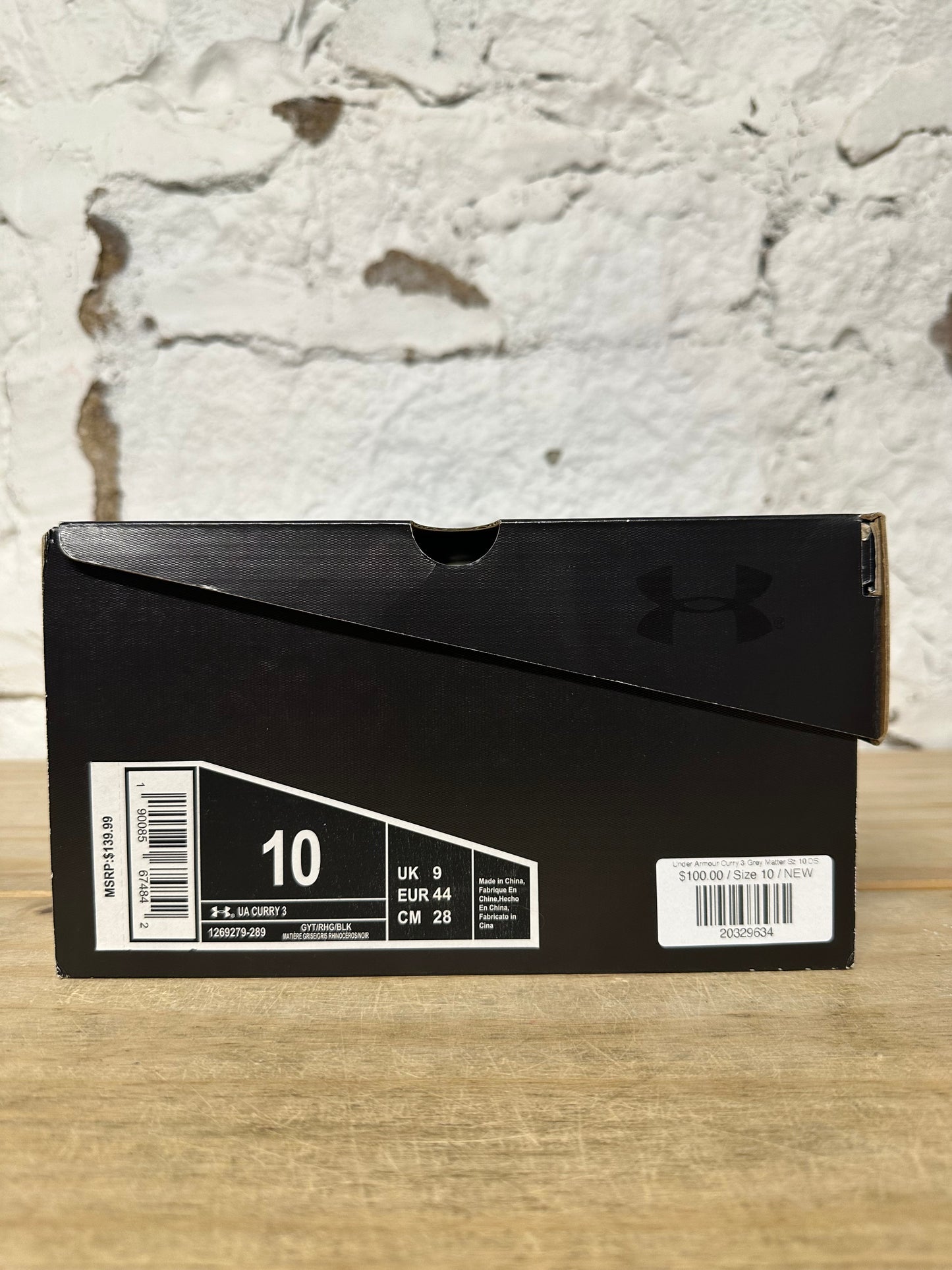 Under Armour Curry 3 Grey Matter Sz 10 DS