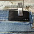 Amiri Varsity 22 Patch Blue Denim Jeans Sz 30