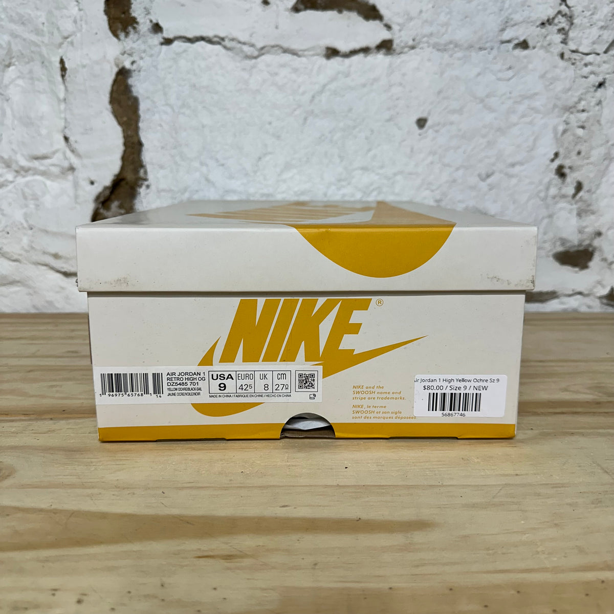 Air Jordan 1 High Yellow Ochre Sz 9