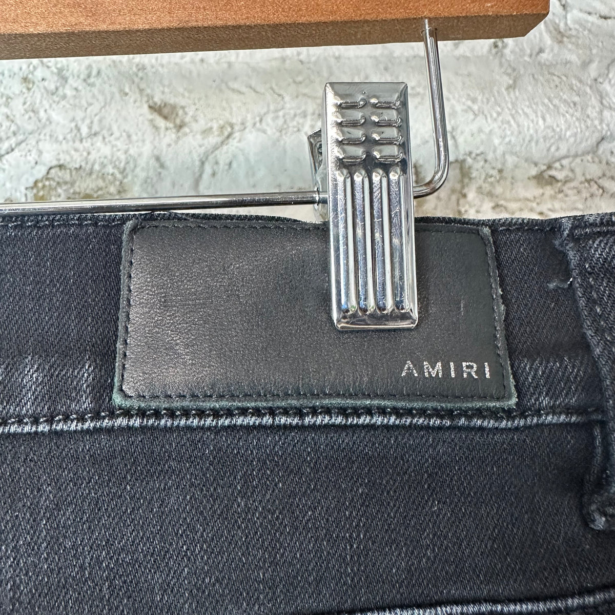 Amiri MX1 Black White Woven Black Denim Jeans Sz 31