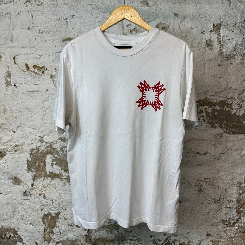 Amiri Red AM Spiral Logo T-shirt White Sz M