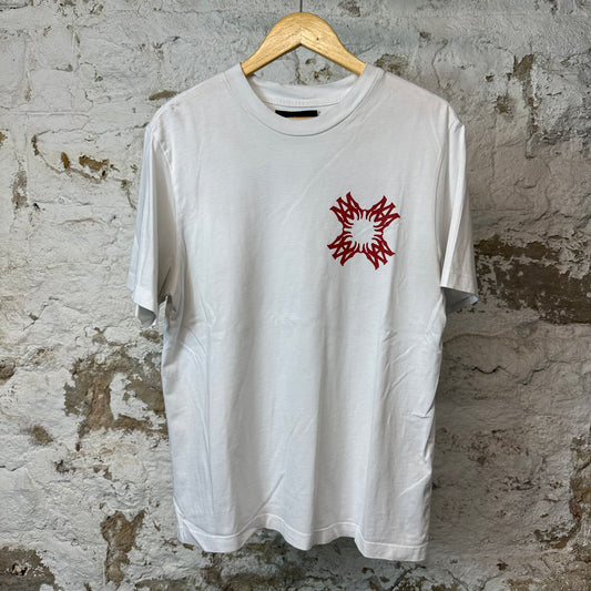 Amiri Red AM Spiral Logo T-shirt White Sz M