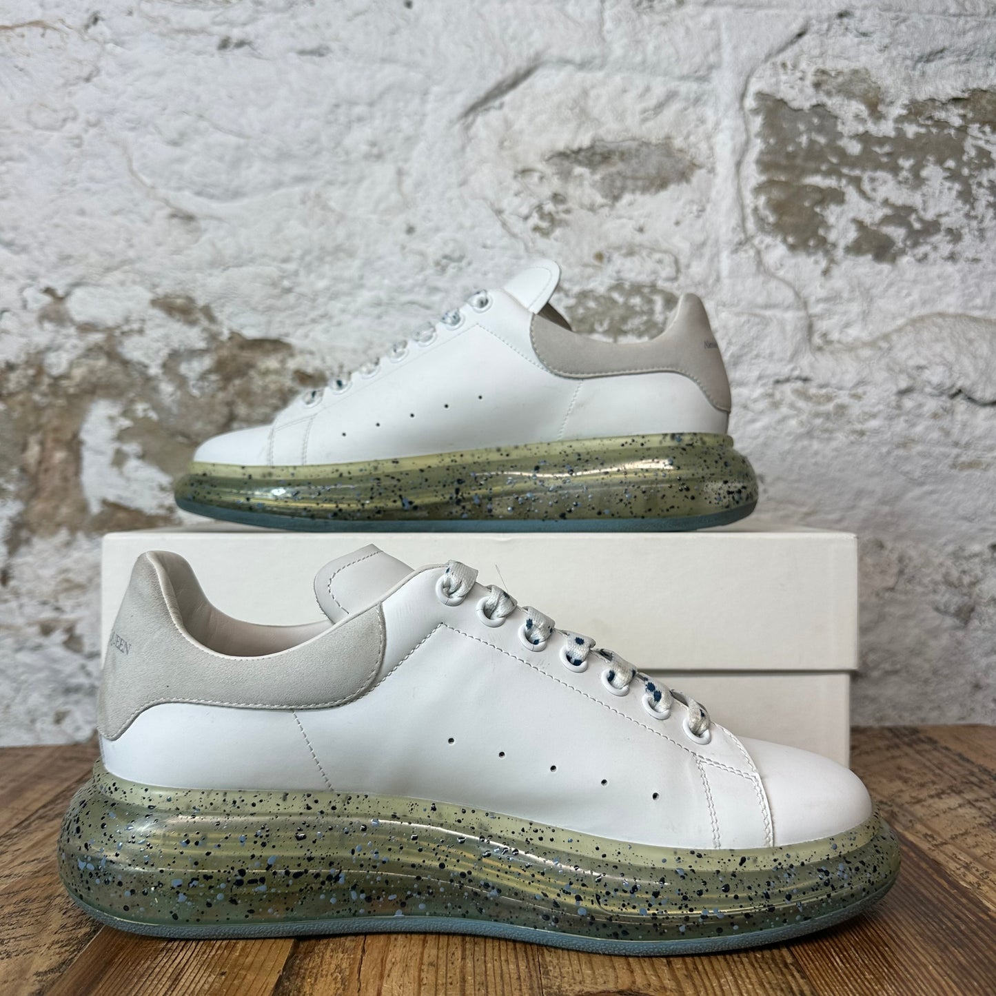 Alexander Mcqueen Grey Suede Tab Paint Splatter Sole Sneaker Sz 10 (43)