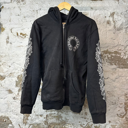 Chrome Hearts Horseshoe Thermal Zip Up Hoodie Black Sz L (M)