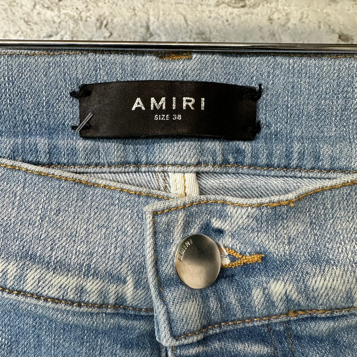 Amiri Blue Paisley Star Knee Hole Blue Denim Jeans Sz 38