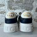 Gucci Re-Web Navy GG Monogram White Sneaker Sz 7.5
