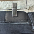 Amiri MX1 Camo Patch Black Denim Jeans Sz 29