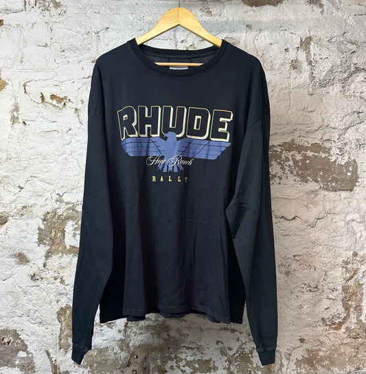 Rhude Eagle Rally L/s Black Sz L