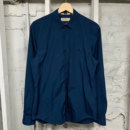 Burberry Blue Button Up Longsleeve Sz M