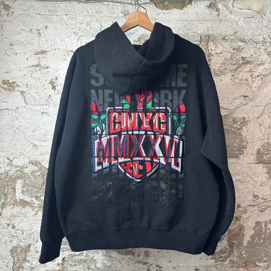 Supreme Blessed Applique Zip Up Hoode Black Sz M
