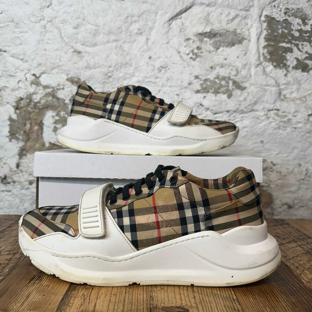 Burberry Ramsey Tan Plaid White Sneaker Sz 11 (44)
